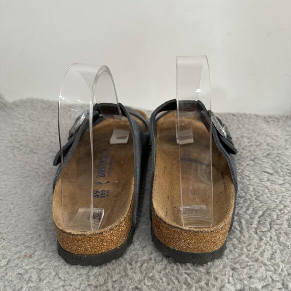 Birkenstock Arizona Sandals Womens Size 8 Gray Suede Soft Footbed Slide Shoes - Picture 3 of 7